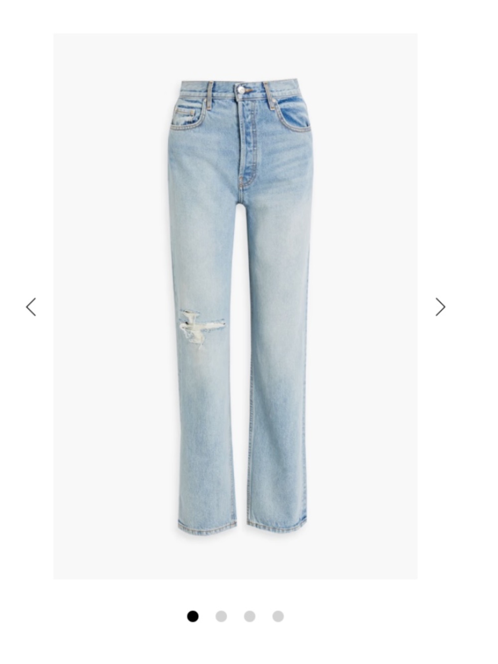 EB DENIM Distressed high-rise straight-leg jeans Size 24